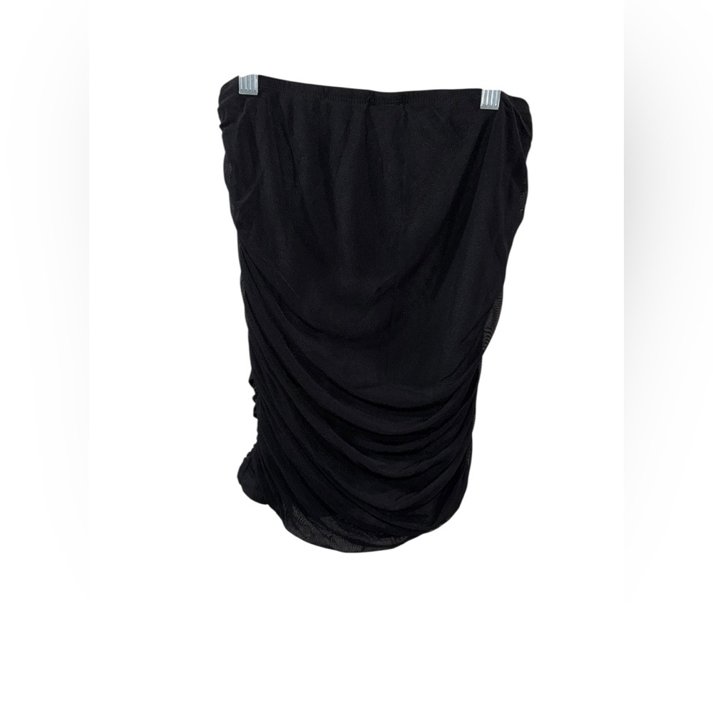 SHEIN Black Ruched Pencil Skirt